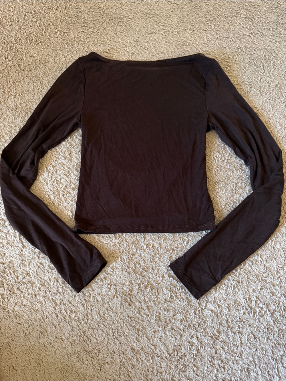 Women’s Long Sleeve Square Neck Top - Brown